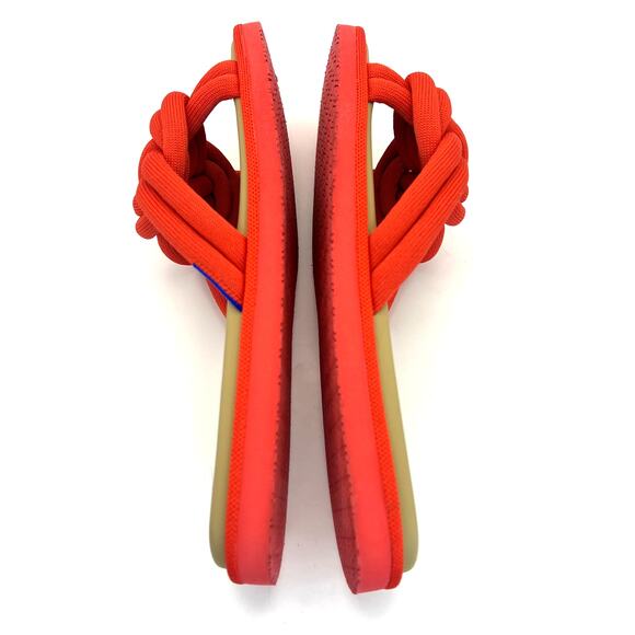 Rothy's The Summer Sandal Knot Slide Red Cushioned Flat 9.5 Square Toe - Picture 4 of 7